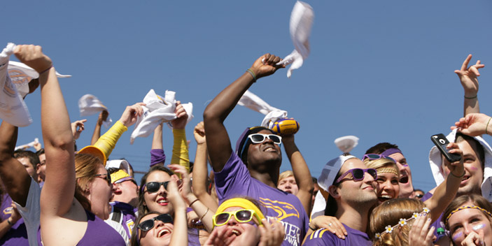 Fans cheering at a laurier event 