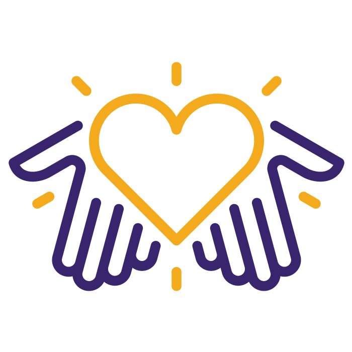 ICon of two hands holding a heart