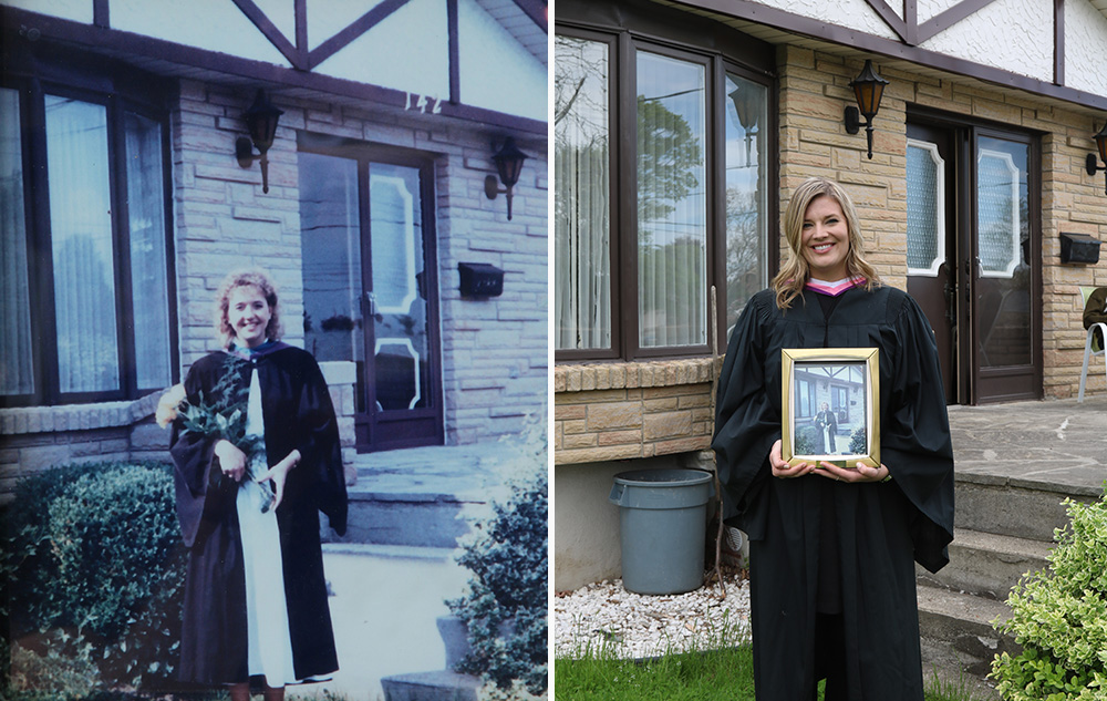 1988 photo of Sylvia Bilitz next to 2019 photo of Carissa MacKendrick